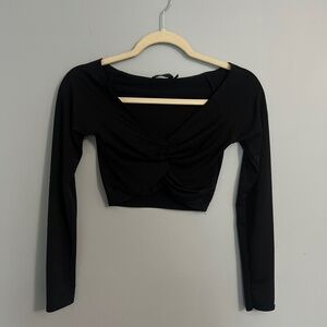 Ruched Crop Long Sleeve Pretty Little Thing Size US4